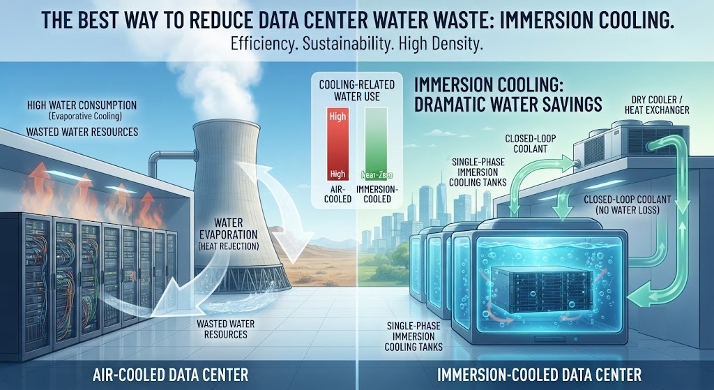 The Best Way to Reduce Data Center Water Waste: Immersion Cooling
