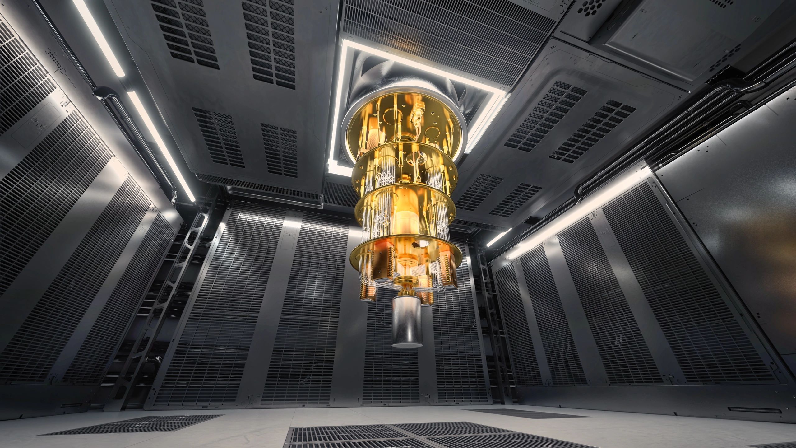 High-tech compute environment representing liquid cooling systems